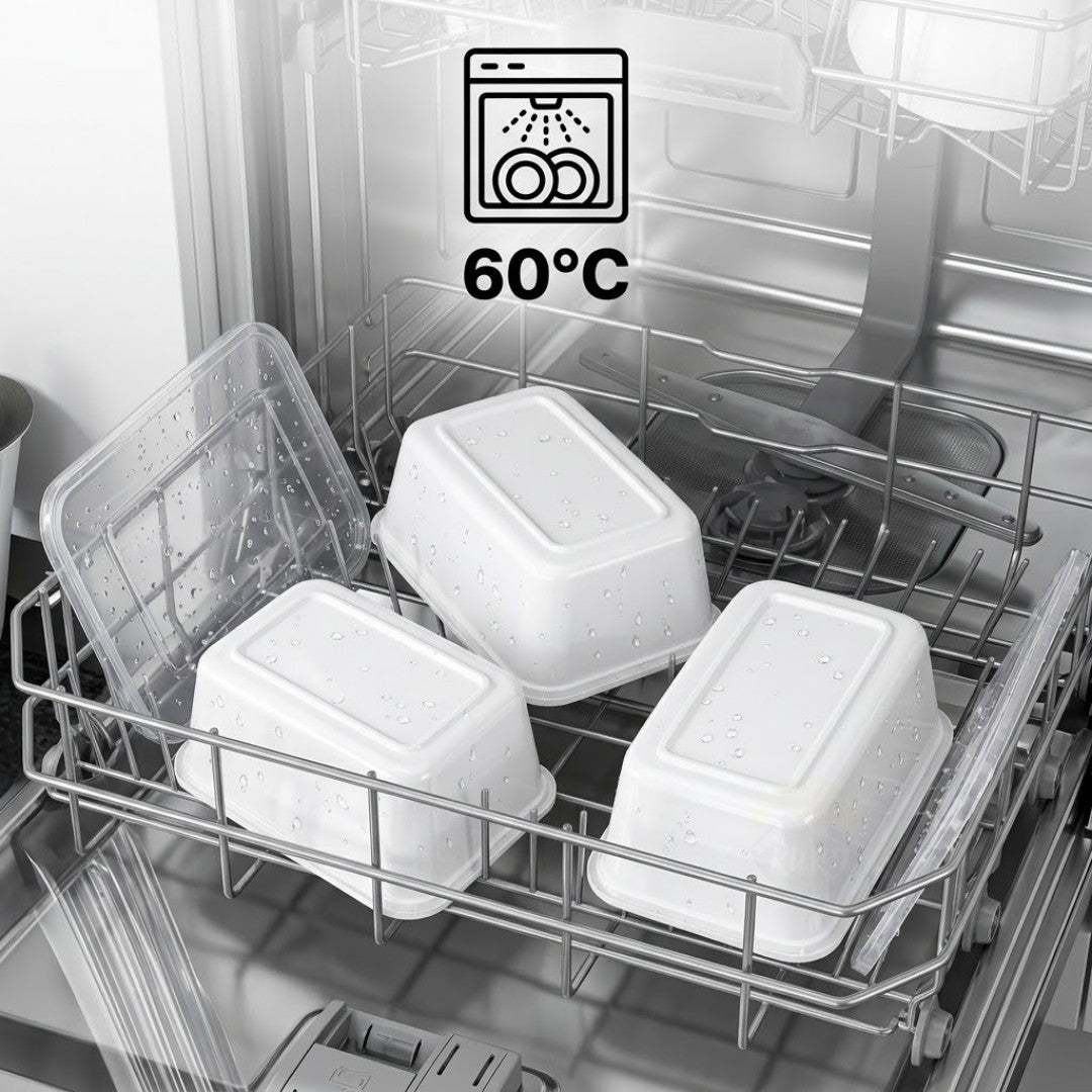 KURTT Meal Prep Behälter Weiß Mit Deckel PP – 50/100 Stück | Mikrowelle Gefrierschrank BPA-frei | 500ml 750ml 1000ml