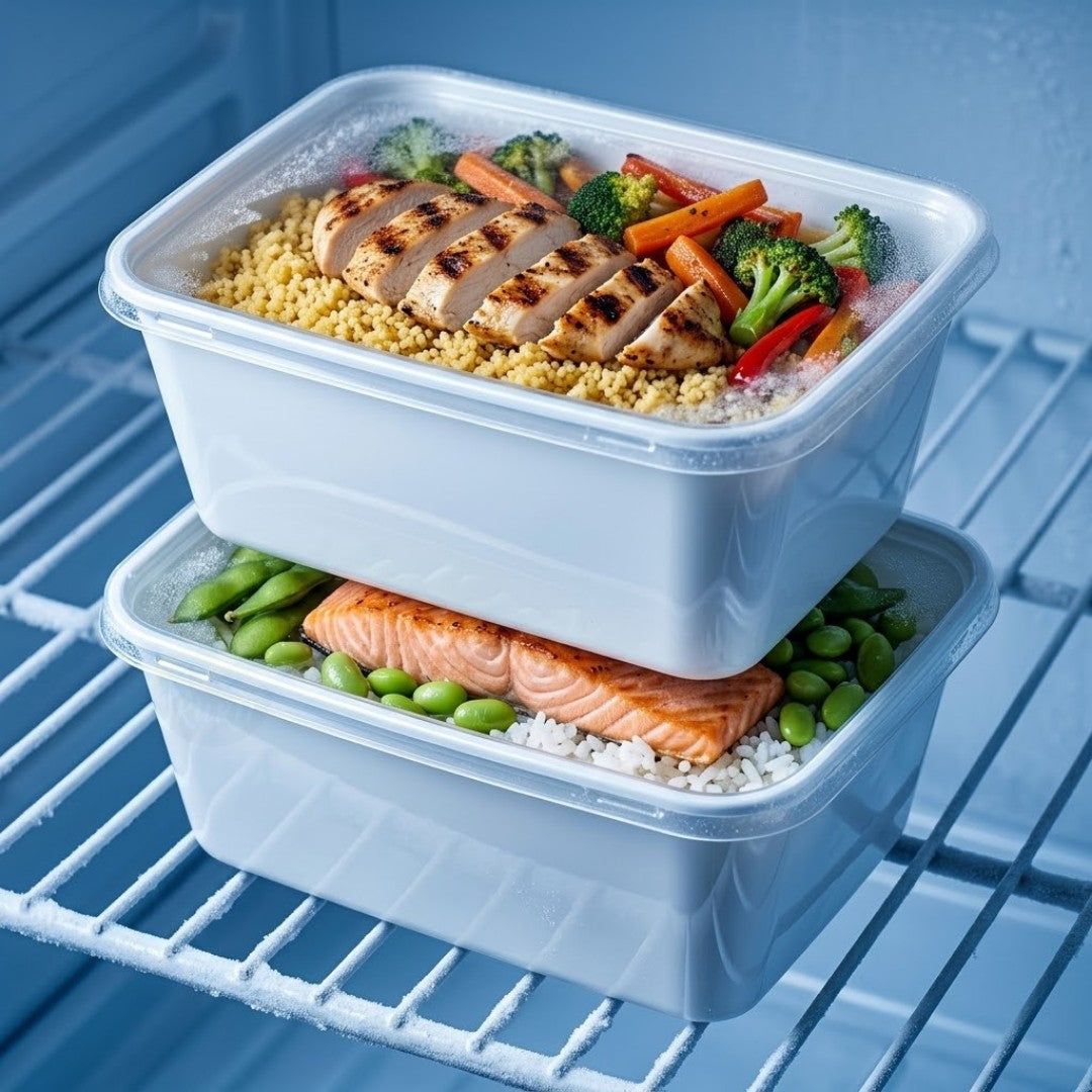 KURTT Meal Prep Behälter Weiß Mit Deckel PP – 50/100 Stück | Mikrowelle Gefrierschrank BPA-frei | 500ml 750ml 1000ml