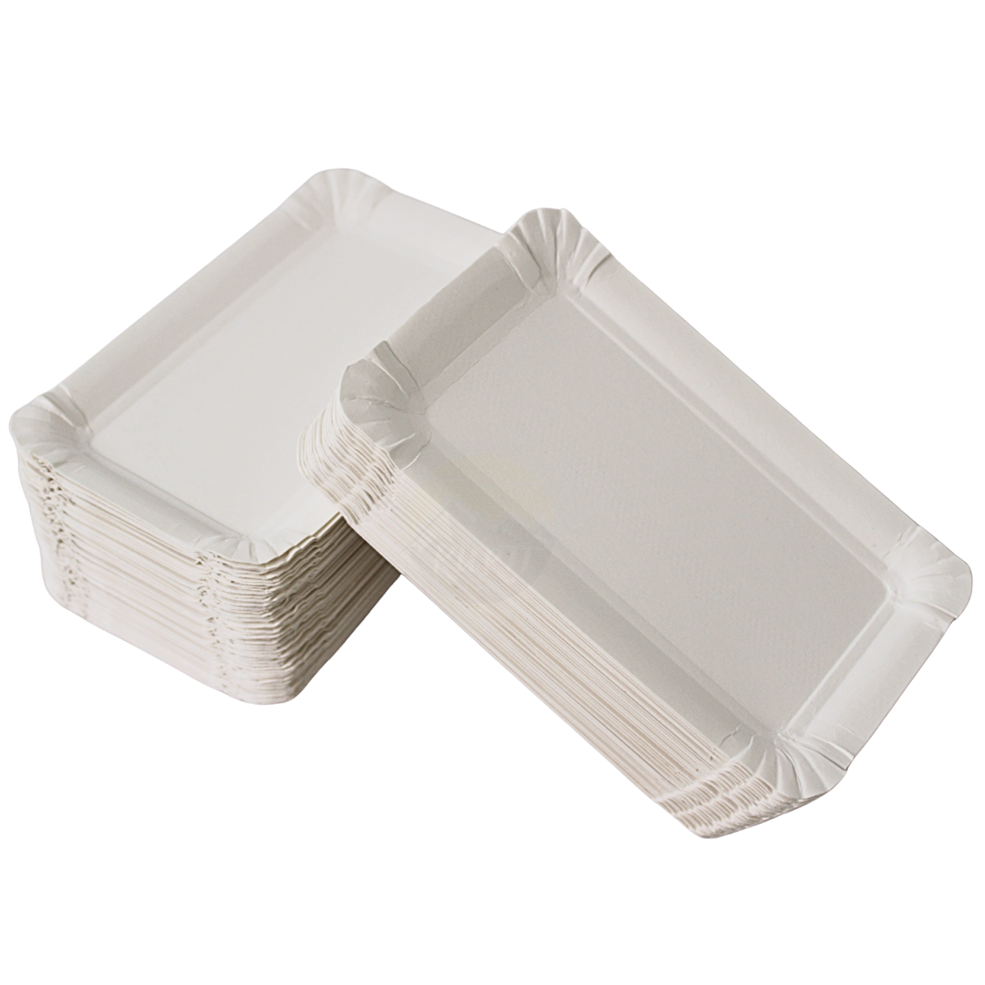 Pappteller/Schale 10x16cm weiß - 250 Stück