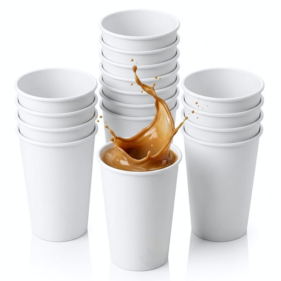 Kaffeebecher weiß 300ml 12 oz - 1000 Stück inkl. Einweg-Aufschlag