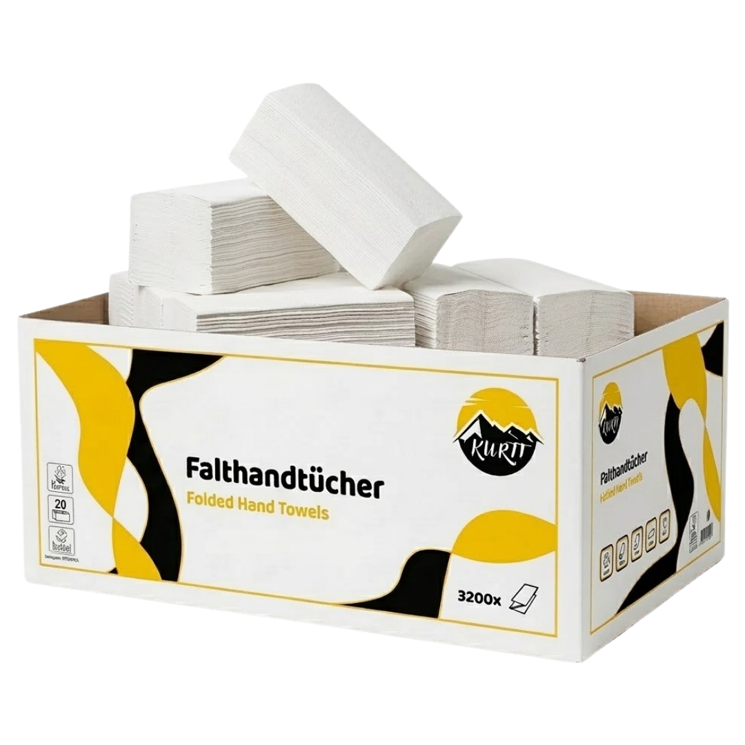 Papierhandtücher Z-Falz 2-lagig Zellstoff – 3200 Stück 24x21cm