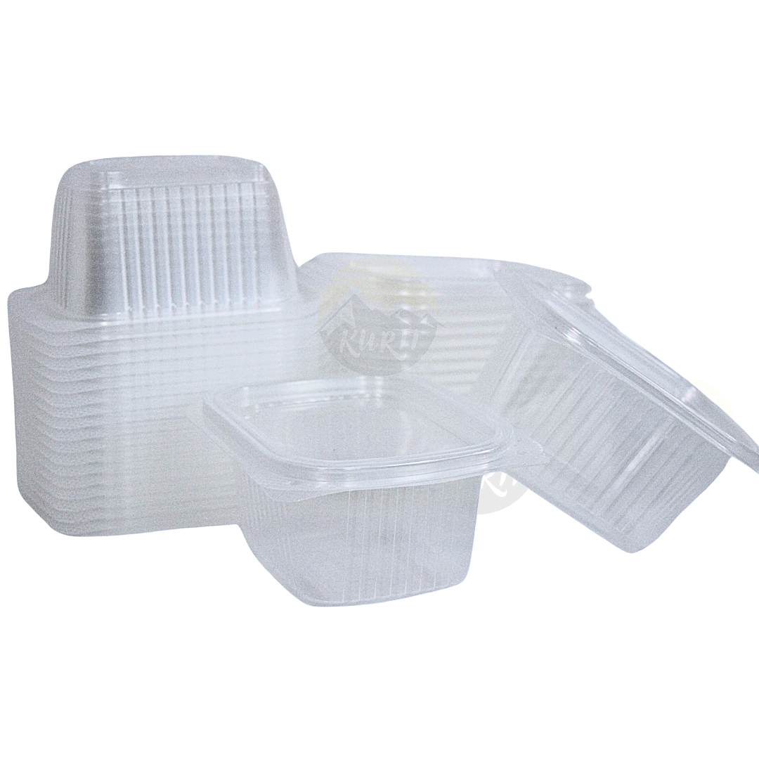 Salatschalen Klappschalen 375ml PET Transparent – mit Klappdeckel | 100 Stück
