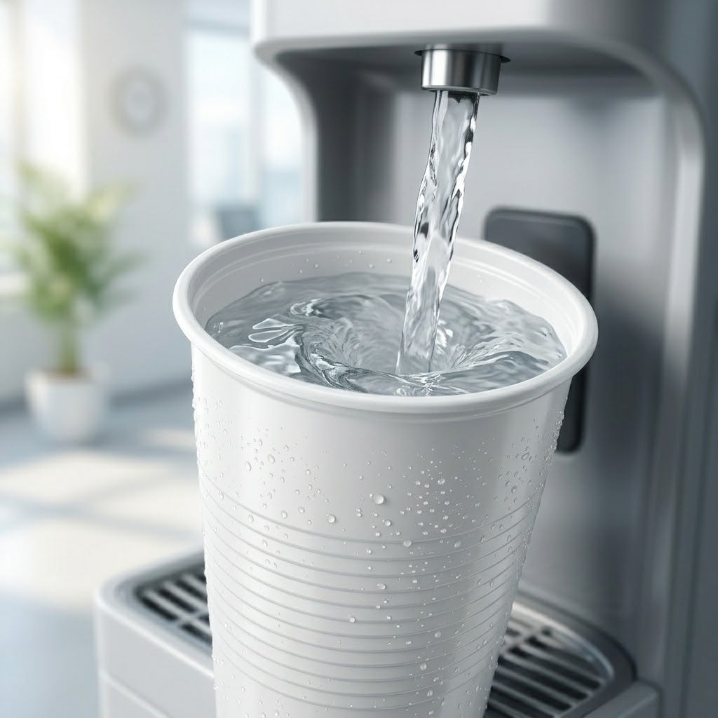 Plastik Trinkbecher Weiß 0,2L PE – 1000 Stück | Einwegbecher Kantine Wasserspender Professionell | Umweltabgabe Inbegriffen