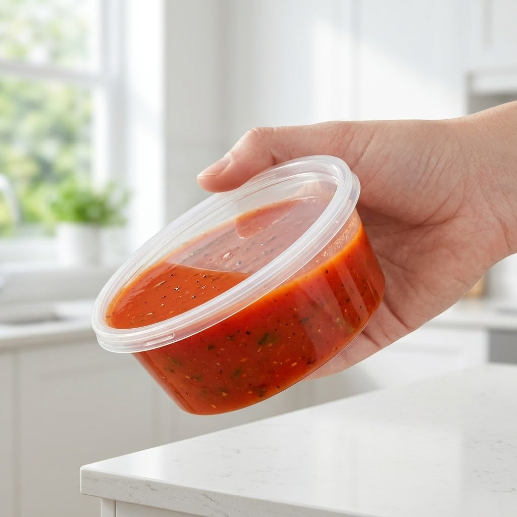 Frischhaltedosen 250ml Transparent mit Deckel PP Wiederverwendbar – 50 Stück | Mikrowelle Gefrierschrank BPA-frei