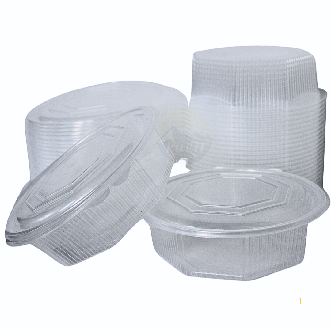 Haushaltsbox PP Transparent 8-eckig 1500ml - 25 Stück