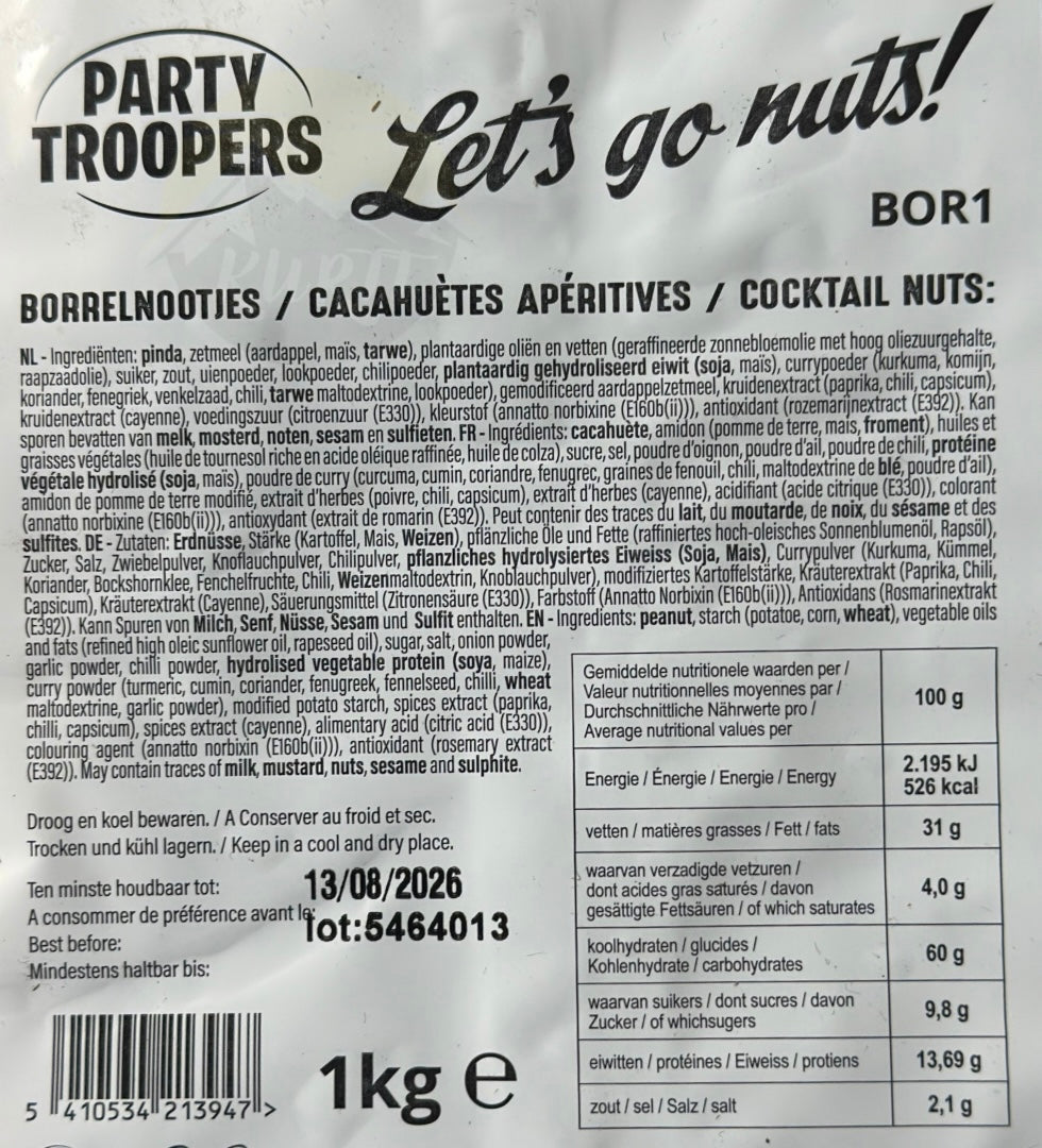 Nüsse, Cocktailsnacks - 1 KG