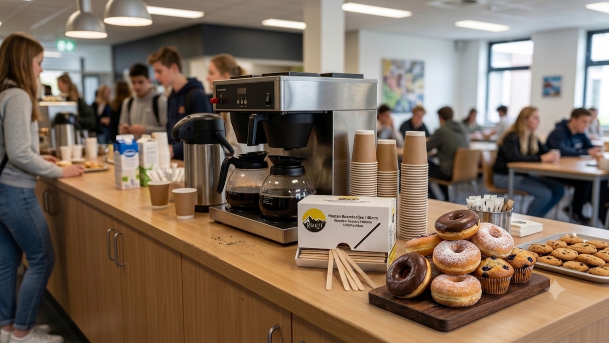 Hölz Rührstäbchen Kurtt – Spender mit 1000 Stück für Kaffee & Tee