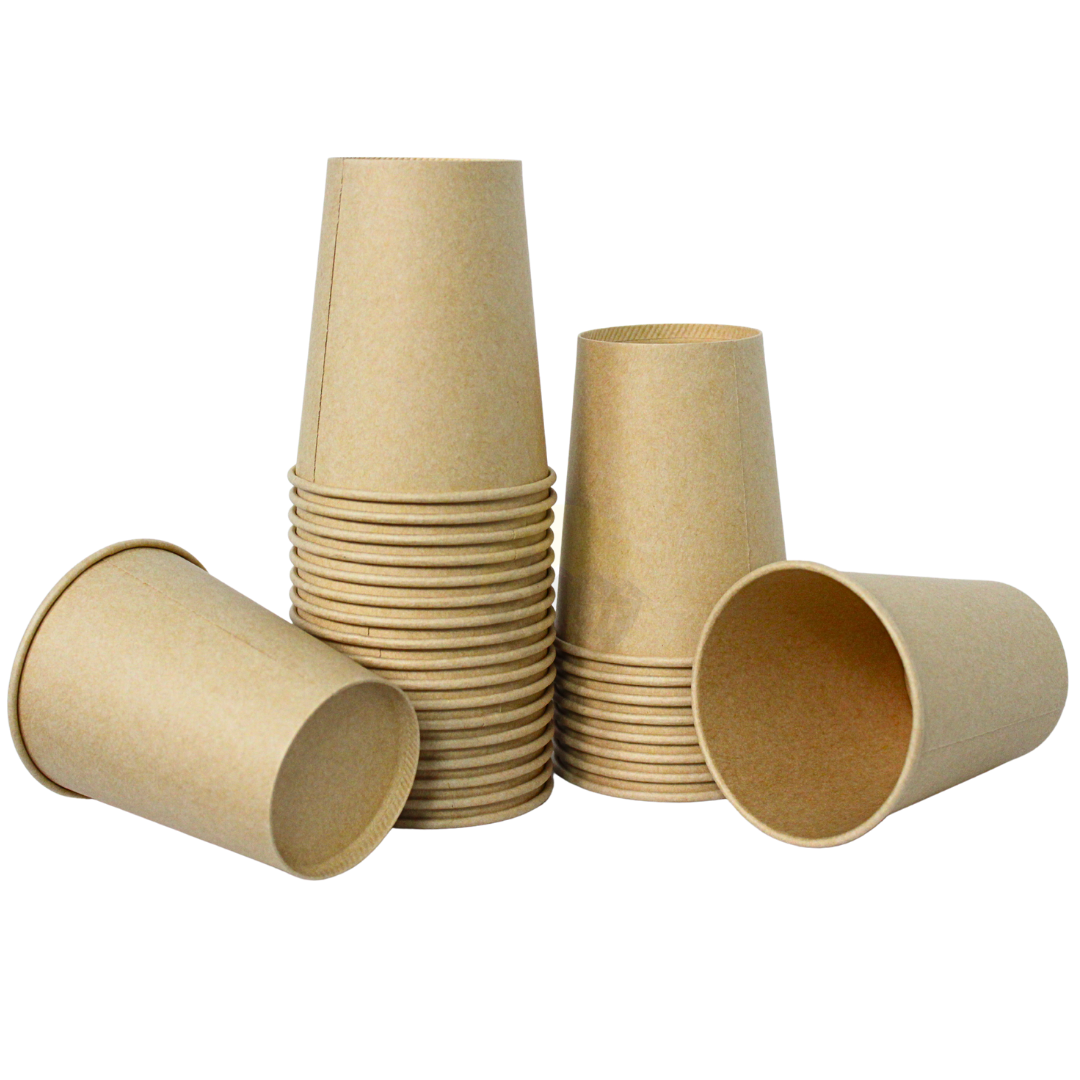 Kaffeebecher Pappe Kraft Braun 200ml Extra Stabil – 100/500/1000 Stück | Café To Go Umweltabgabe Inklusive
