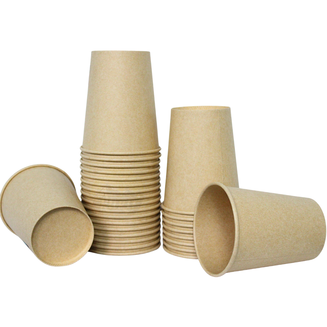 Kaffeebecher Pappe Kraft Braun 200ml Extra Stabil – 100/500/1000 Stück | Café To Go Umweltabgabe Inklusive