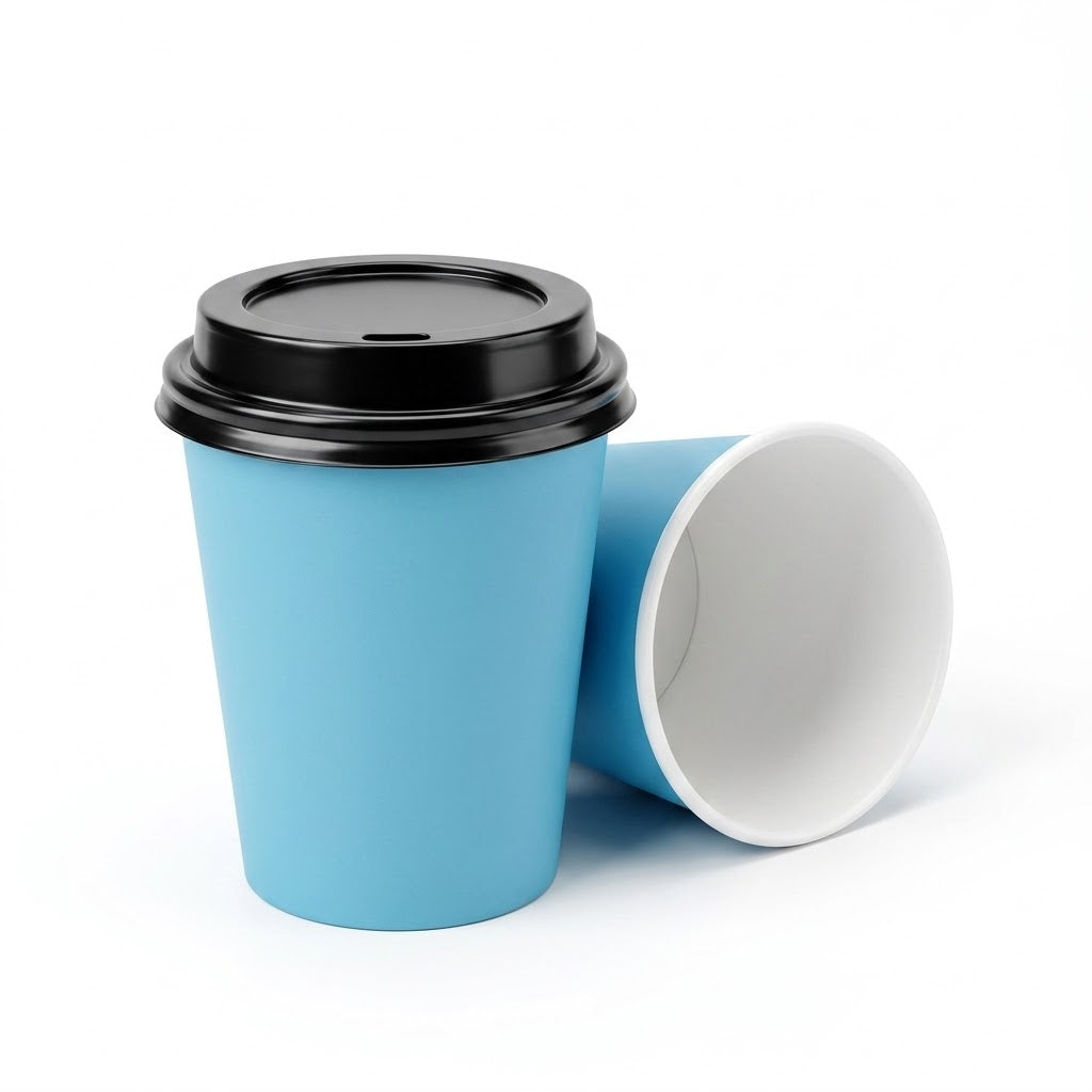 Kaffeebecher Pappe Farbig 200ml Orange Rot Blau – 100/500/1000 Stück | Umweltabgabe Inklusive
