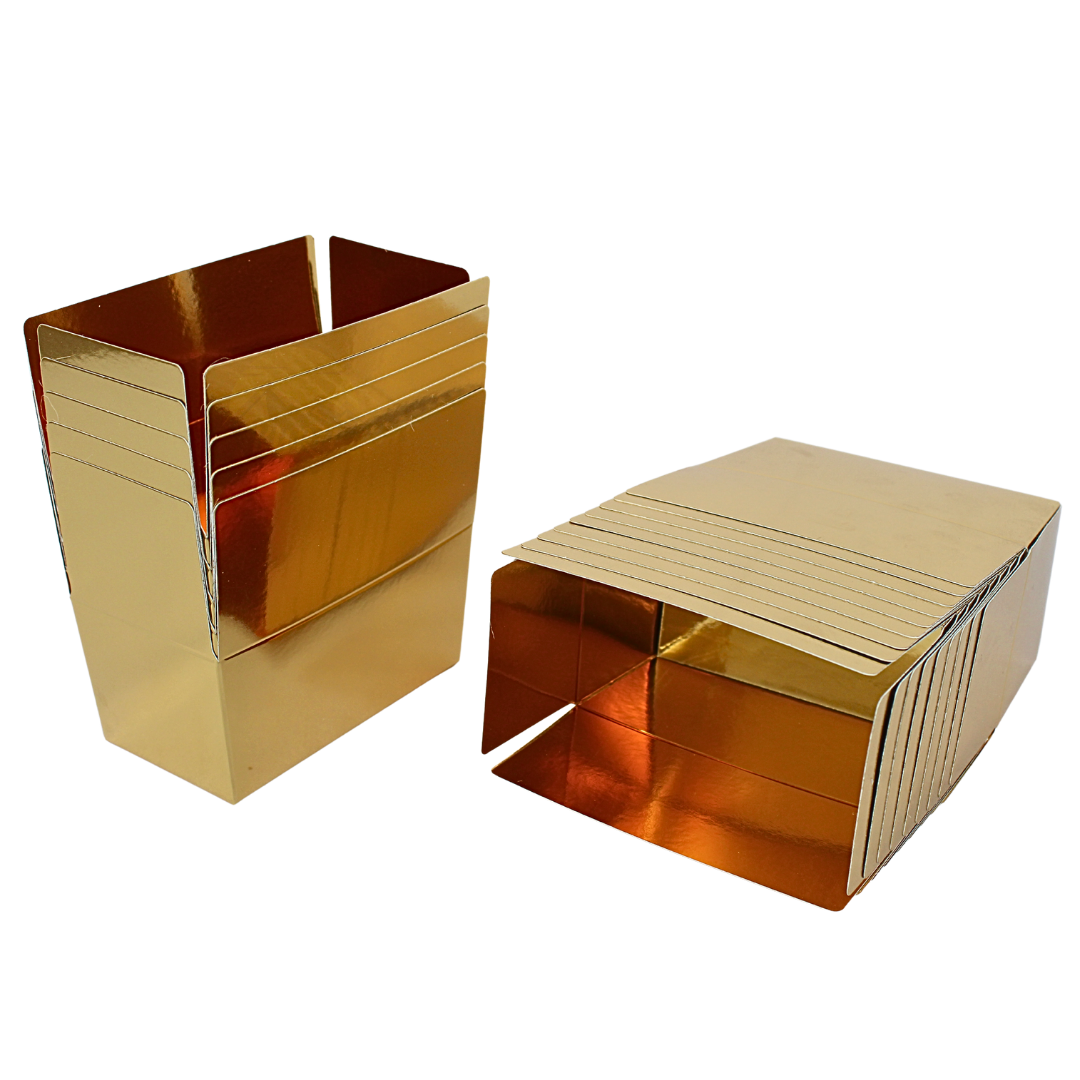 Ballotin bonbondoos 250 gram glanzend goud – 50 stuks | Binnenzijde goudfolie, 11,5x6x5,5 cm