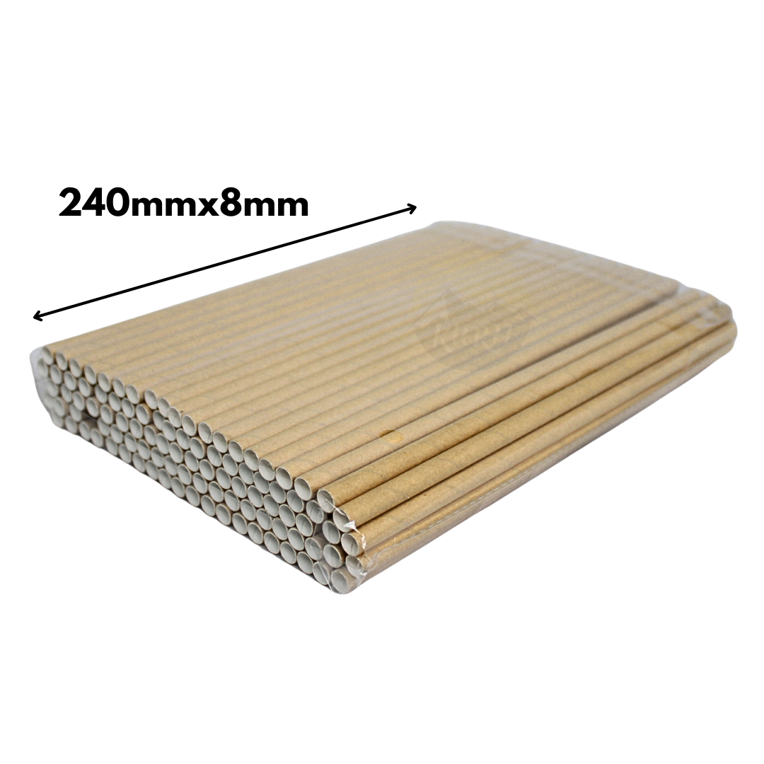 Papierstrohhalme Kraft Braun 8x240mm Biologisch Abbaubar – 500 Stück | Großpackung Restaurant Event