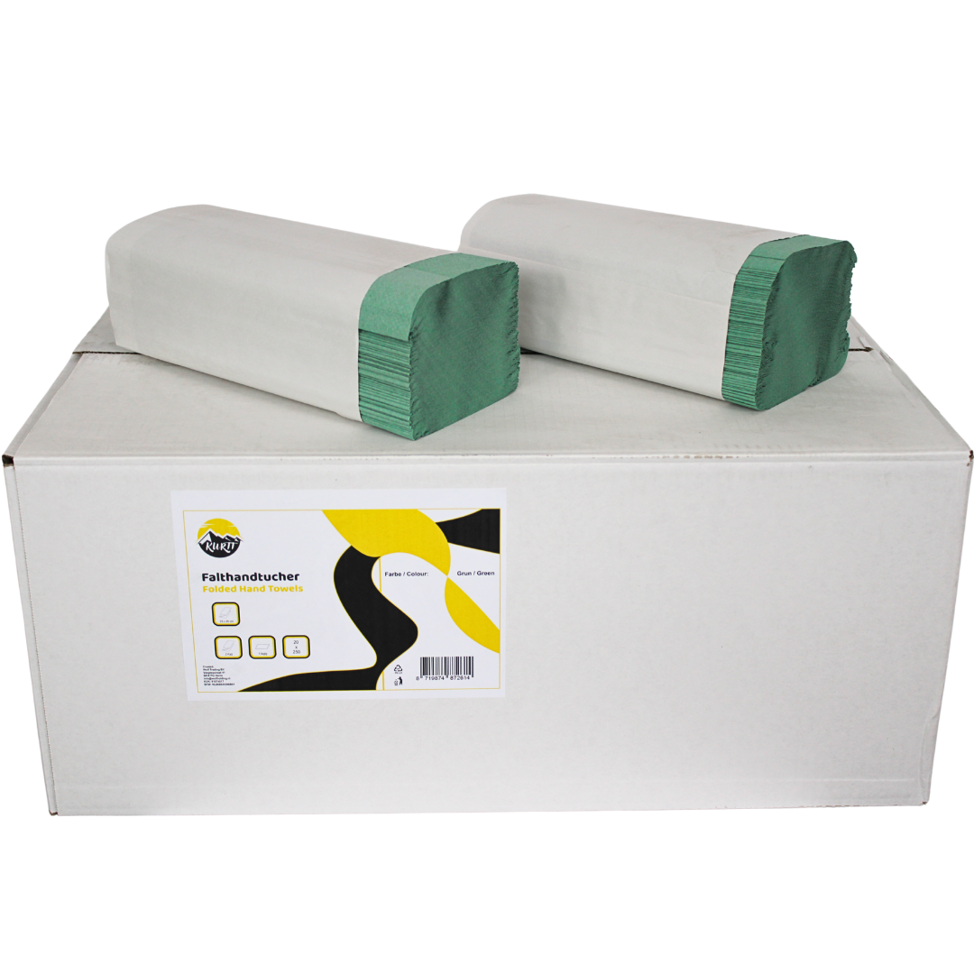 Papierhandtücher Grün 25x23 cm 1-lagig - 5000 stück