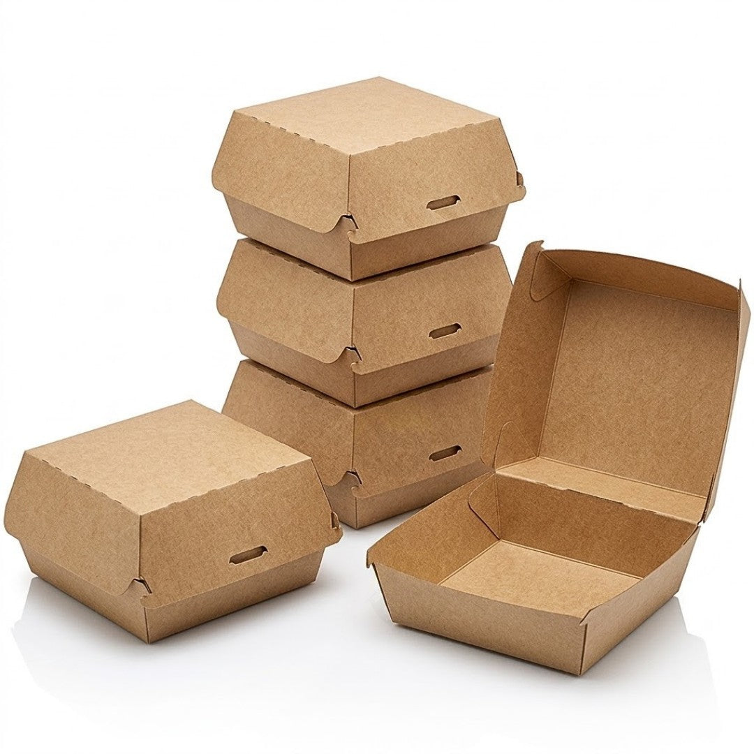 Hamburger-Box GROß aus Kraftpapier - 100 Stück