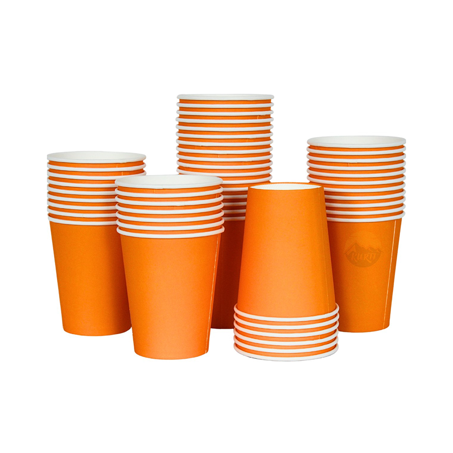 Kaffeebecher Pappe Farbig 200ml Orange Rot Blau – 100/500/1000 Stück | Umweltabgabe Inklusive