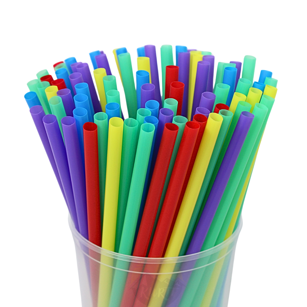 Trinkhalme Wiederverwendbar Gerade PP 8x240mm Bunt – 100 Stück | BPA-frei Spülmaschinenfest EN12875-1