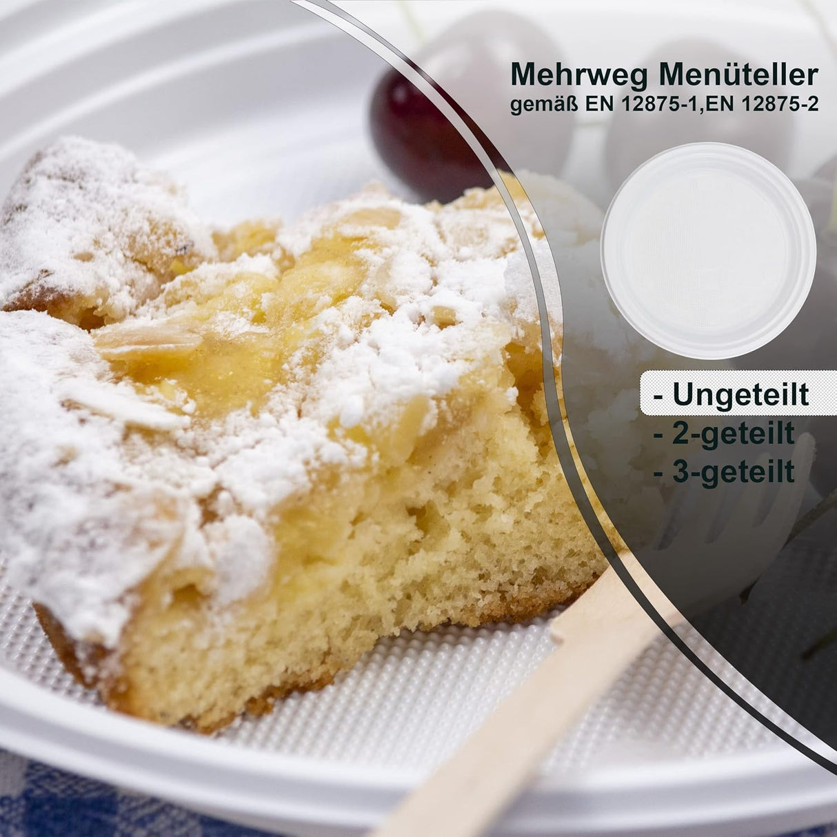 Mehrwegteller PP Weiß 22cm – Bruchsicher Spülmaschinenfest Buffet | 100 Stück