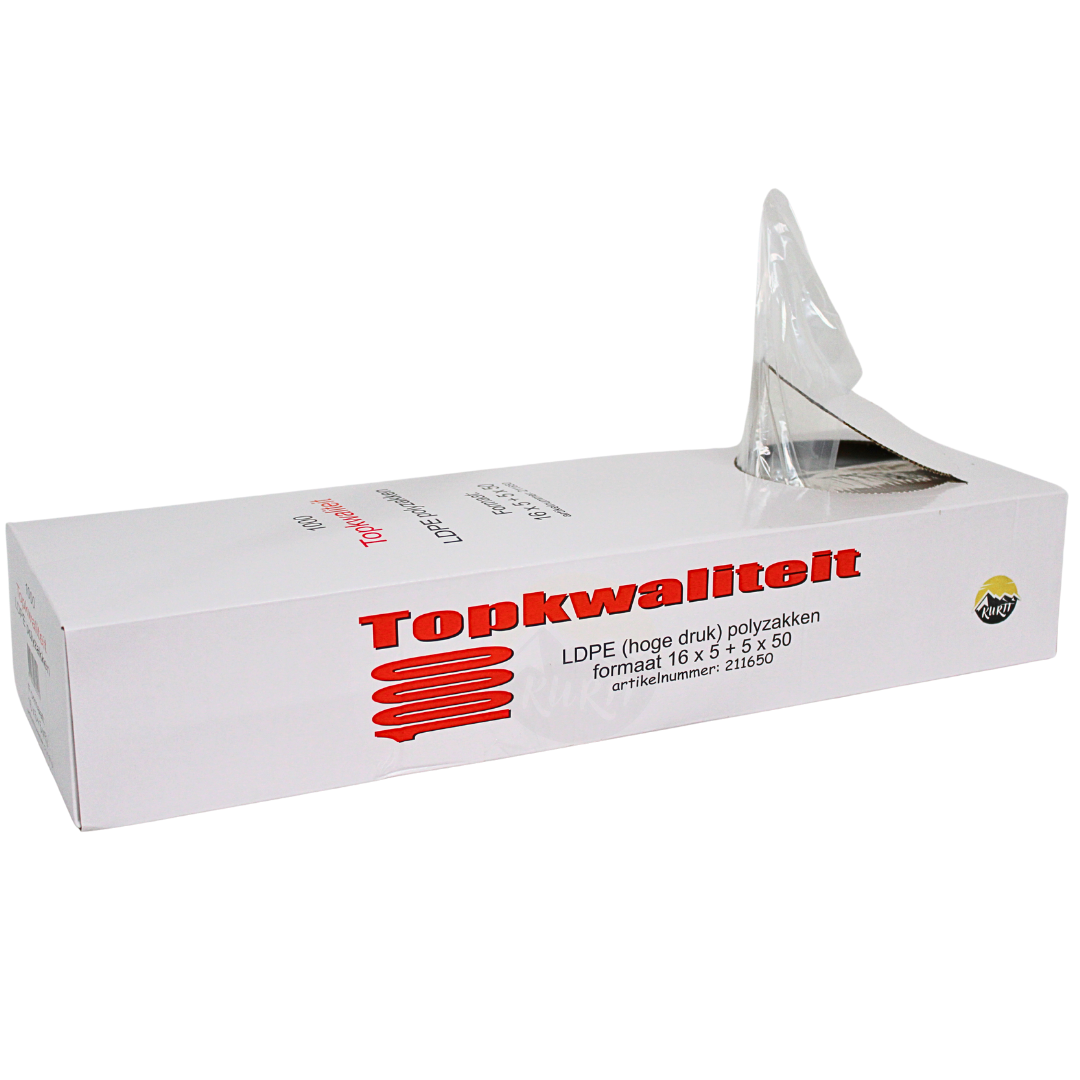 LDPE Seitenfaltenbeutel 16+5x5x50cm XL Fleischbeutel Brotbeutel Baguettebeutel 1000 Stück