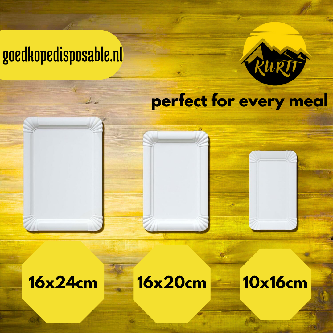 Pappteller/Schale 10x16cm weiß - 250 Stück