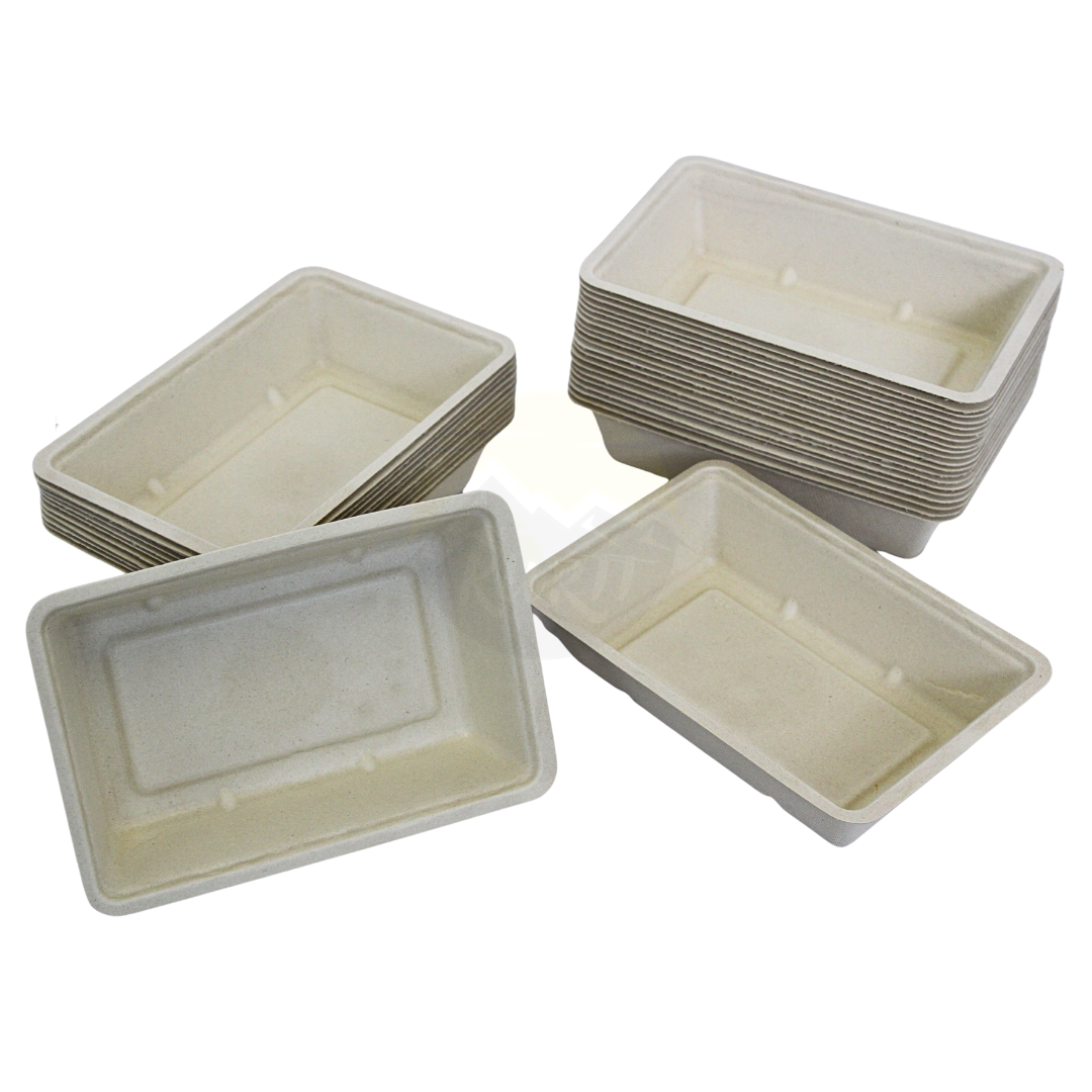 Bagasse Snackschalen Zuckerrohr PFAS-Frei – A5-A50 | 50/100/400 Stück