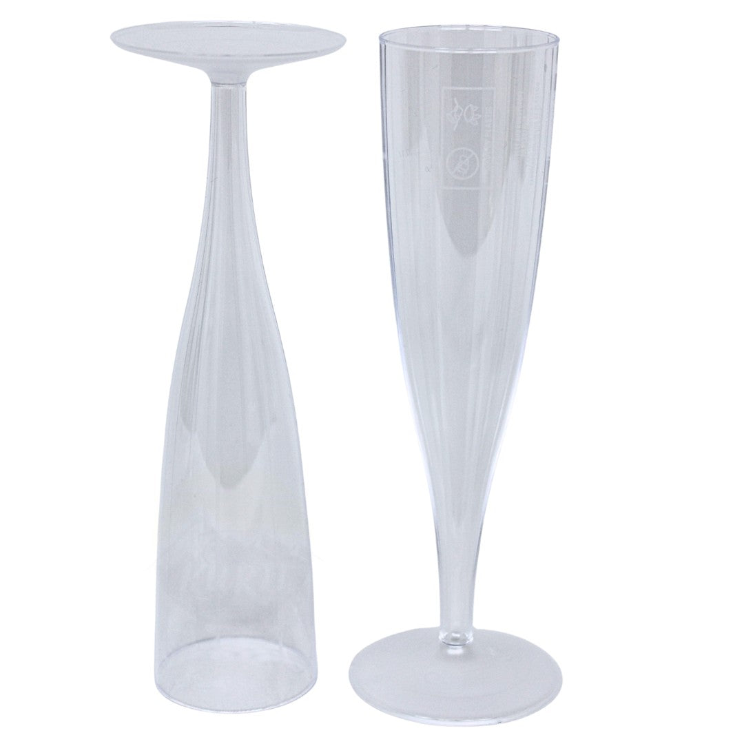 Sektgläser Plastik Hartplastik PS 135ml Transparent – 10 Stück | Wiederverwendbar Spülmaschinenfest | Hochzeit Garten Outdoor Veranstaltung