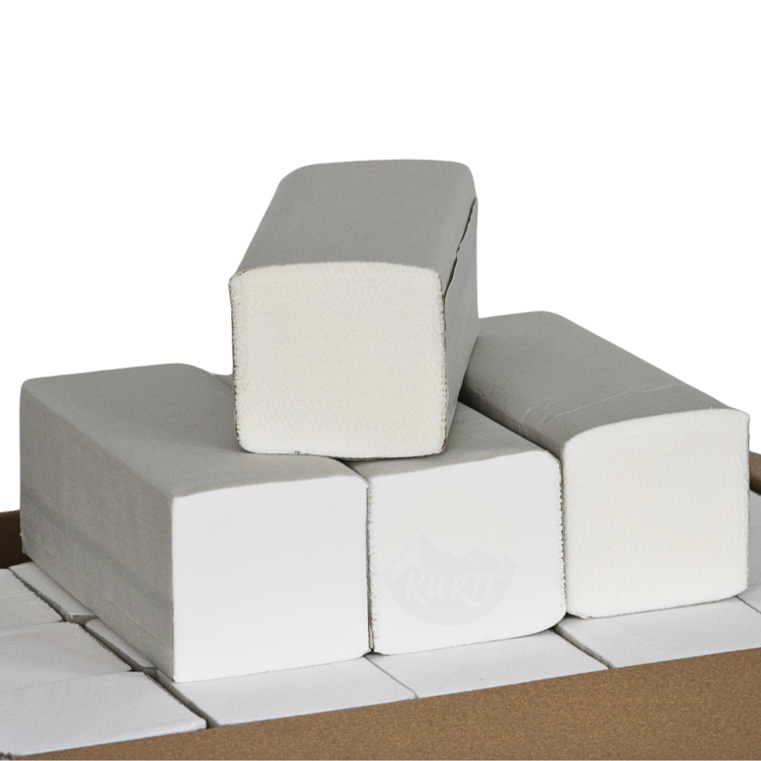 1000 Papierhandtücher, weiß 2-lagig 24 x 21 cm Z-Falz (5 x 200 Blatt)