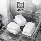 KURTT Meal Prep Behälter Weiß Mit Deckel PP – 50/100 Stück | Mikrowelle Gefrierschrank BPA-frei | 500ml 750ml 1000ml