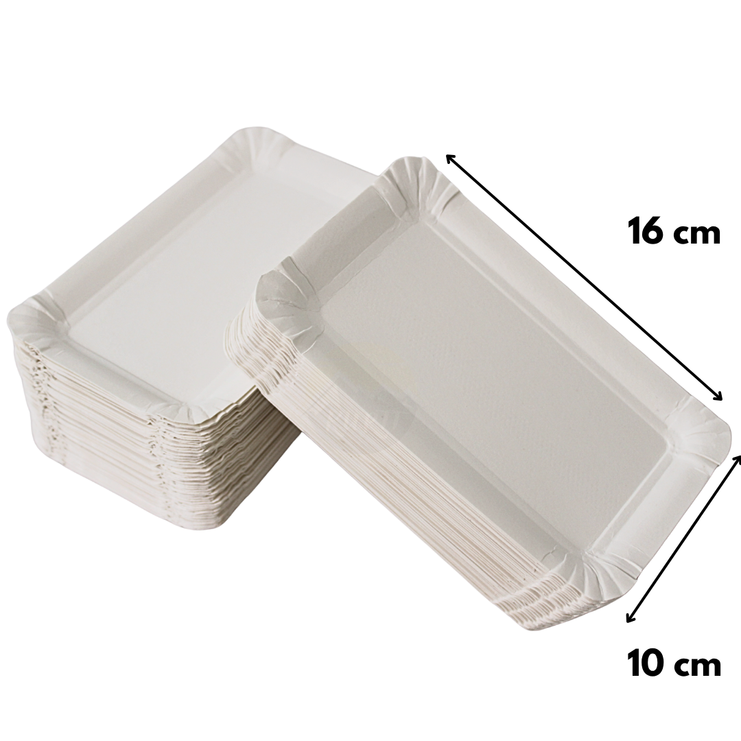 Pappteller/Schale 10x16cm weiß - 250 Stück