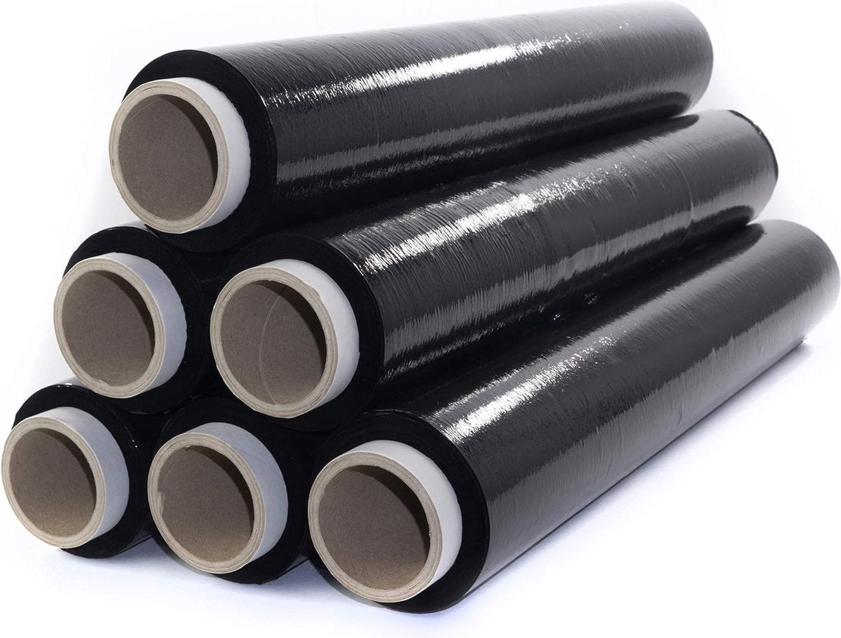 PE Schwarz Stretchfolie 23 my - 6 Rollen