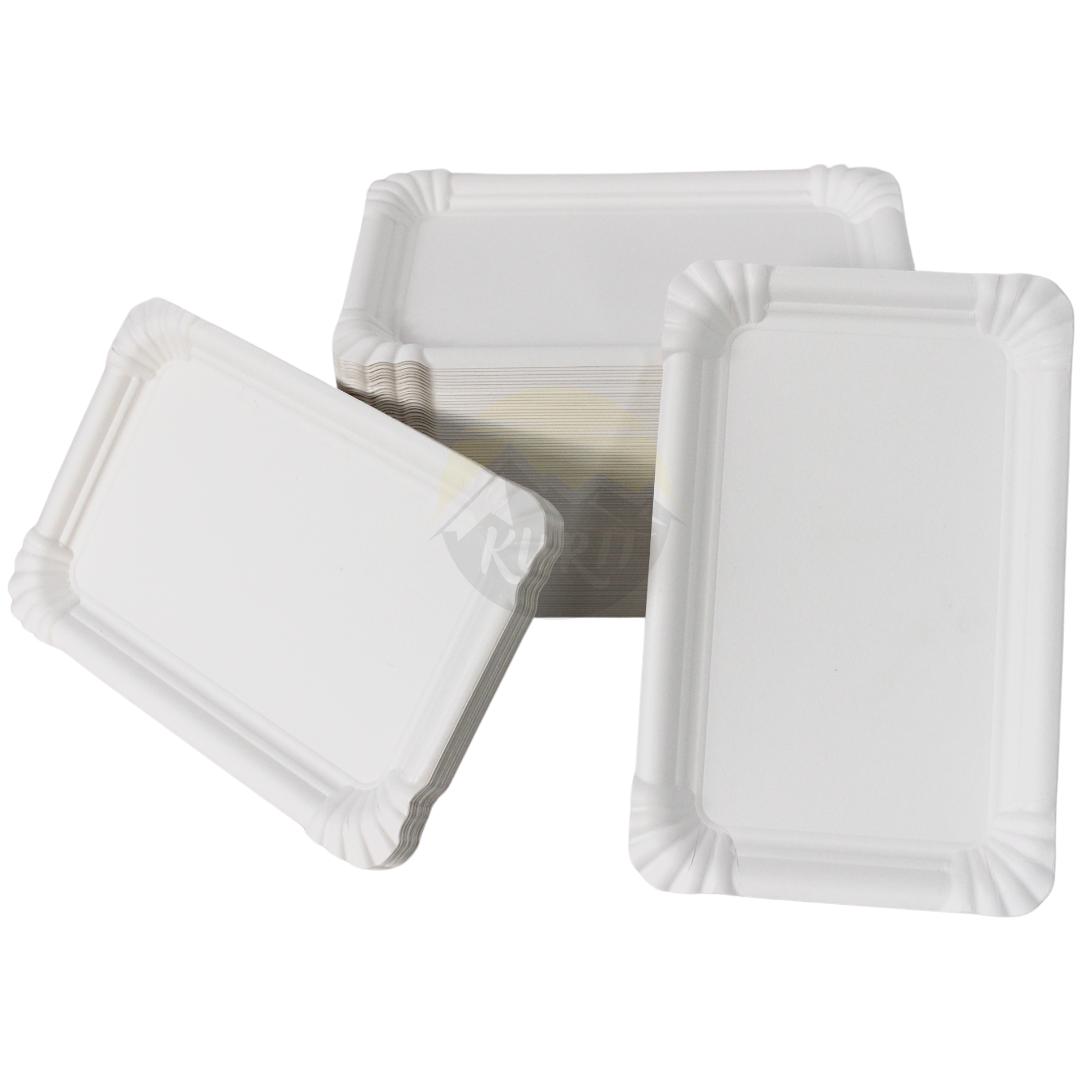 Pappteller/Schale 13x20cm weiß - 250 Stück