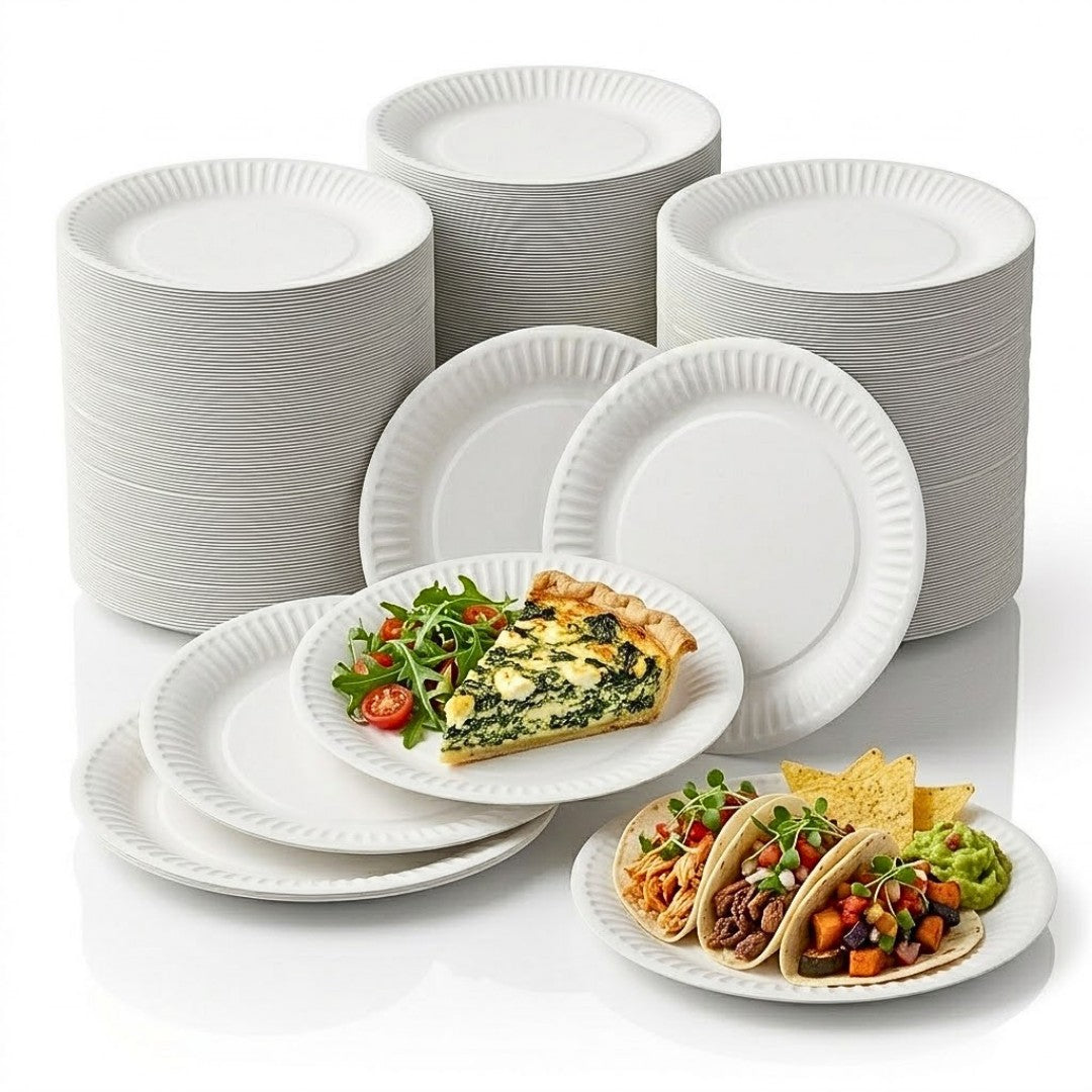 Pappteller Weiß 20cm – Einweg Apero Buffet | 100 Stück