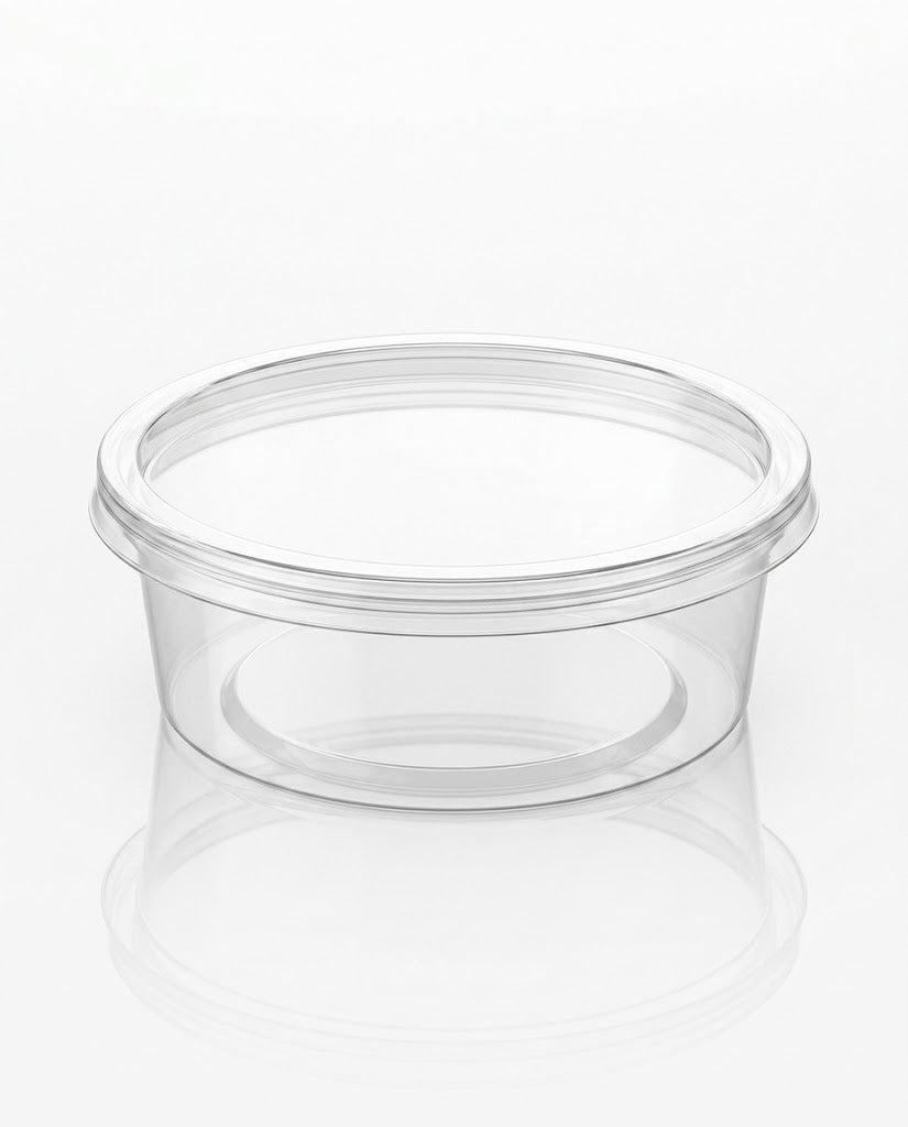 Transparante Ronde Bakjes 200ml met Deksel – 100 stuks | Ø 12cm | Magnetron- & Vaatwasserbestendig
