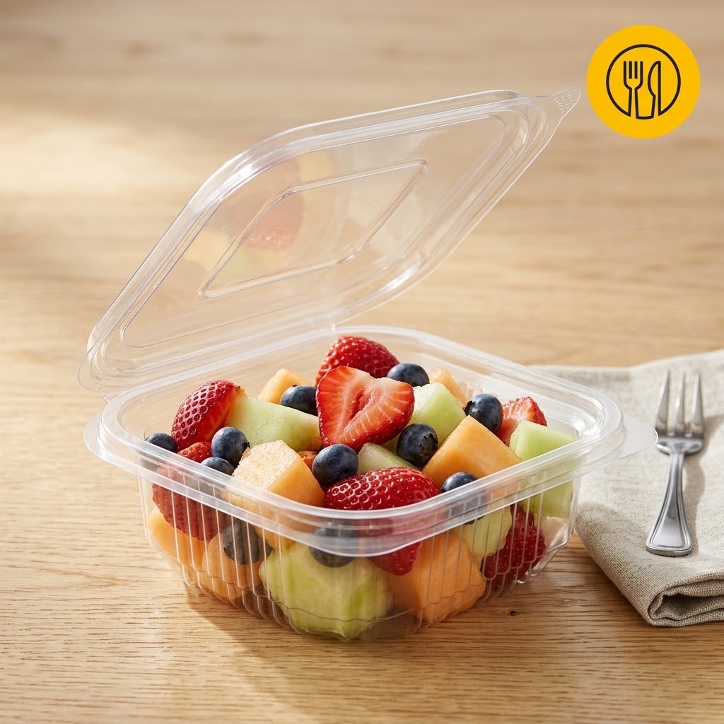 Salatschalen Klappschalen 250ml PET Transparent – mit Klappdeckel Imbiss | 100 Stück