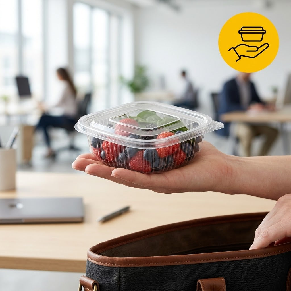 Salatschalen Klappschalen 250ml PET Transparent – mit Klappdeckel Imbiss | 100 Stück