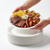 Pappteller Weiß 26cm Gross Einwegteller BBQ Grillen Familienfeier Grossportion - 100 Stück