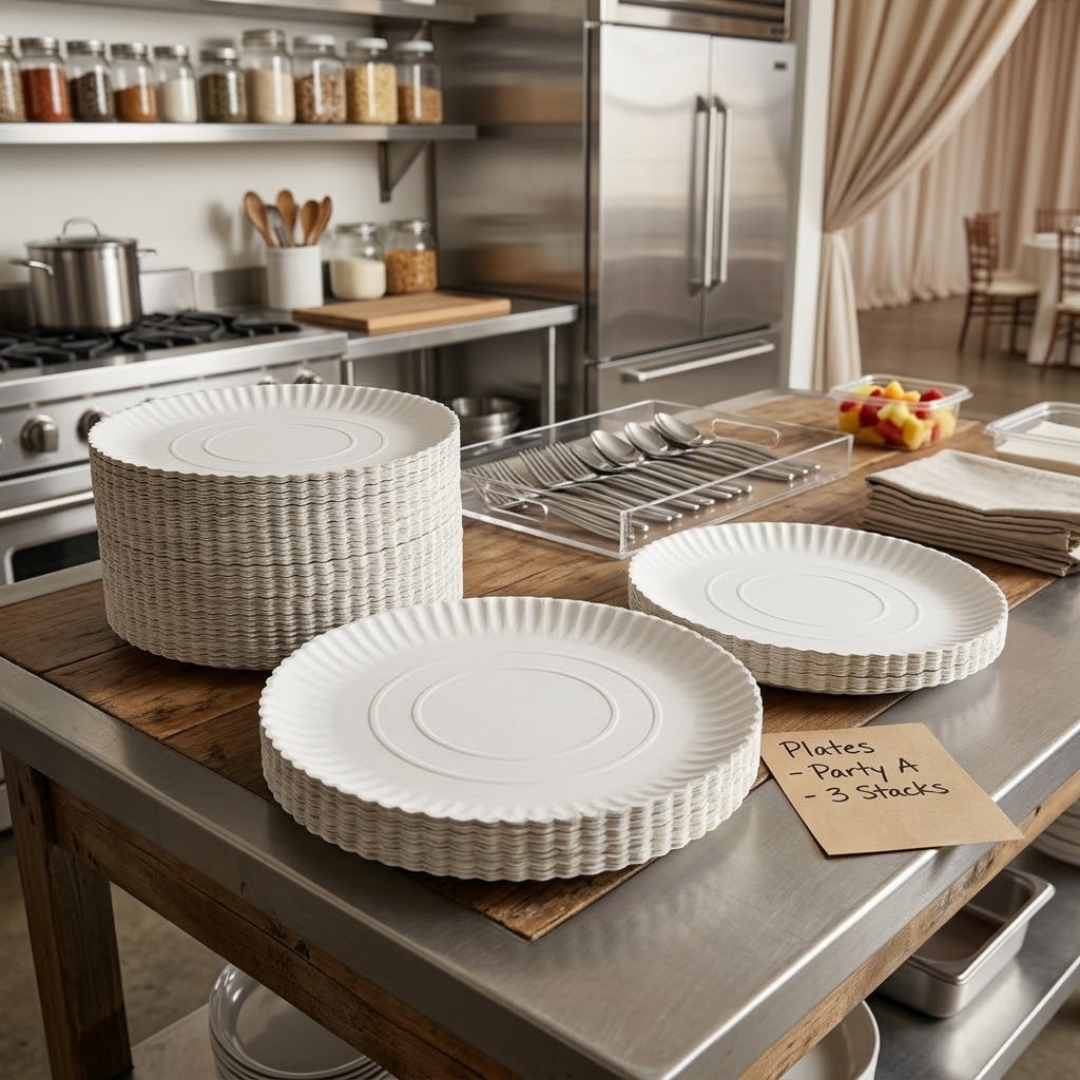 Extra Grosse Pappteller Weiß 28cm – Einweg Catering | 100 Stück