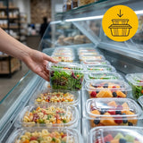 Salatschalen Klappschalen 375ml PET Transparent – mit Klappdeckel | 100 Stück