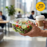 Salatschalen Klappschalen 375ml PET Transparent – mit Klappdeckel | 100 Stück