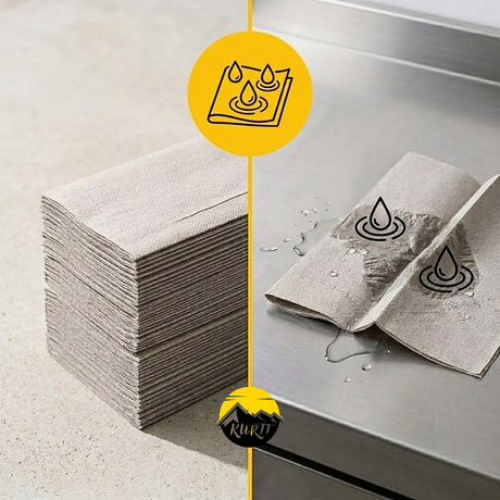 KURTT Papierhandtücher ZZ-Falz 1-lagig Recycling Grau – 10.000 Blatt | Falthandtücher Handtuchspender Gastronomie Schule