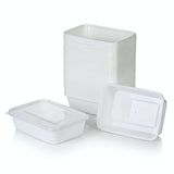 KURTT Meal Prep Behälter Weiß Mit Deckel PP – 50/100 Stück | Mikrowelle Gefrierschrank BPA-frei | 500ml 750ml 1000ml