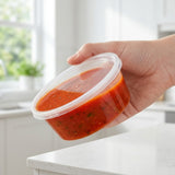Frischhaltedosen 250ml Transparent mit Deckel PP Wiederverwendbar – 50 Stück | Mikrowelle Gefrierschrank BPA-frei