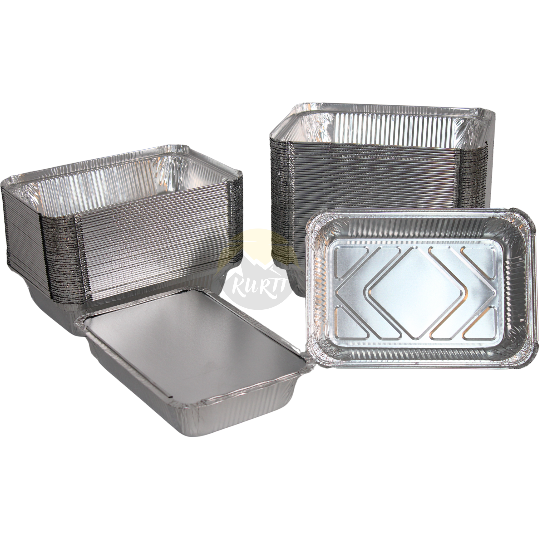 Aluschale 845L mit Deckel 21x14cm | 100 Stück | Lasagne Gratin Moussaka Cannelloni