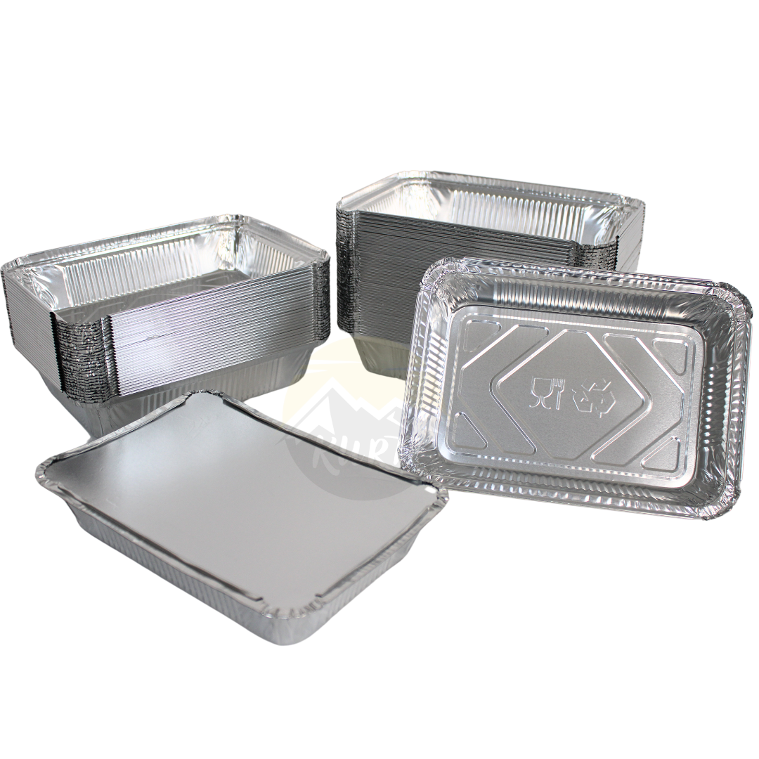 Aluschale 861L 22x16cm mit Deckel – 100 Stück | Biryani Catering Komplettes Menü