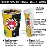 Kaffeebecher Pappe 180ml Design Coffee To Go Gold Schwarz – 1000 Stück | Integriertes Menü Umweltabgabe Inklusive