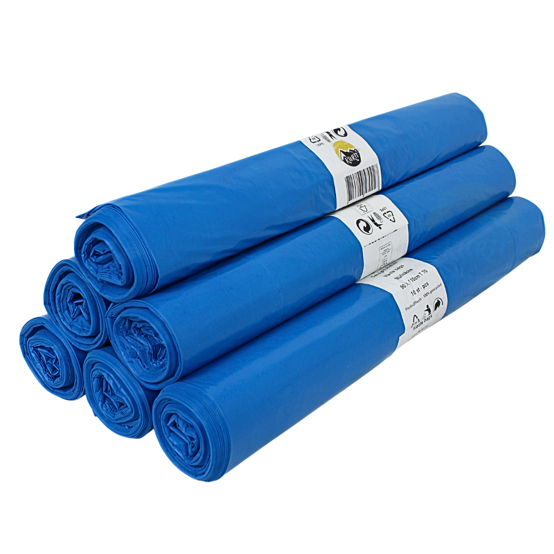 Müllsäcke LDPE 90x110cm Blau Typ 70 Auf Rolle | 100 Stück