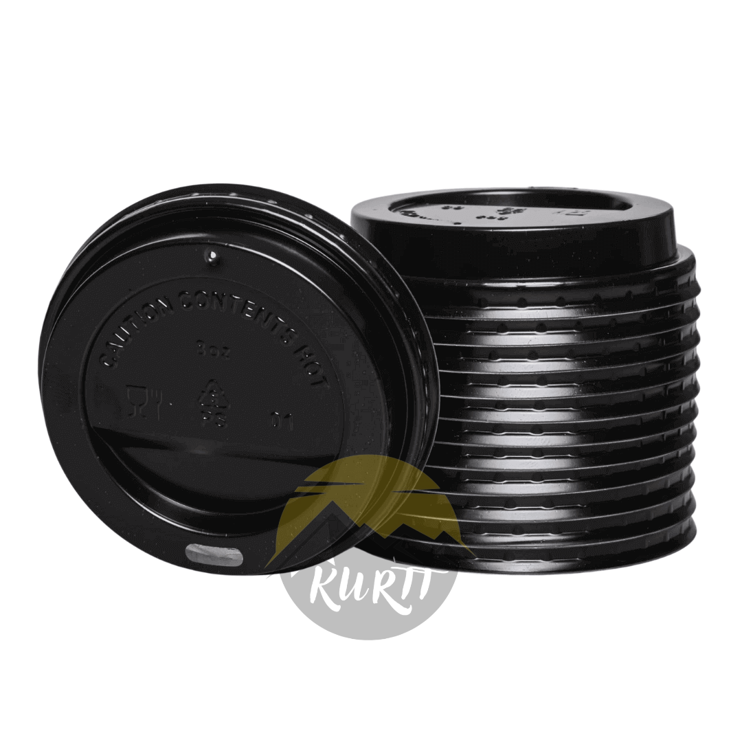 Kaffeebecher Deckel Schwarz 80mm Mit Trinköffnung – 1000 Stück | Café To Go Premium 200ml 300ml