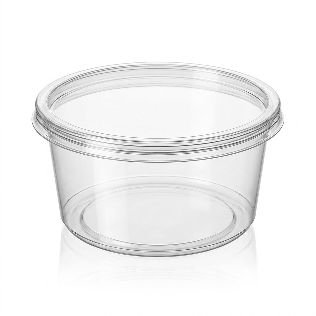 Frischhaltedosen 250ml rund transparent mit Deckel – 100 Stück | Vorteilhaft im Bulk