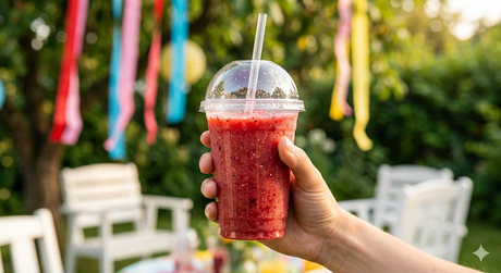 Smoothiebeker in de hand tijdens een feestje