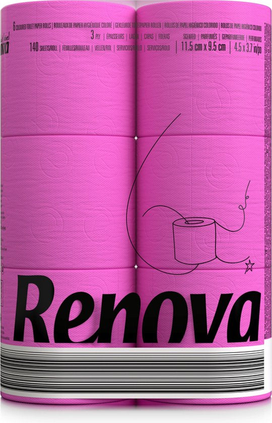 Toilettenpapier 140 Blatt 3-lagig Fuchsia Pink