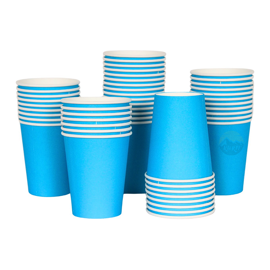  Kaffeebecher Pappe Farbig 200ml Orange Rot Blau – 100/500/1000 Stück | Umweltabgabe Inklusive